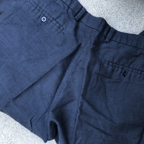 Vintage DOCKERS CODE Linen Blend Pleated Pants W 34 L 32 Blue Cuffed Leg - Picture 3 of 8