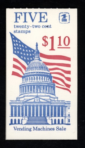 SCOTT 2116 BK144 BC32 1985 22 CENT FLAG & CAPITOL DOME ISSUE MNH OG VF!