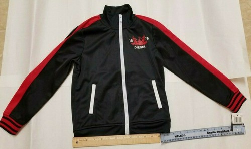 New NWT Diesel Boys Black Lightweight Track Jacket with Pockets - Size: 6