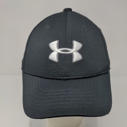 Under Armour Youth Fitted Hat Black Size S/M Lightweight Vented Holes 6 Panel - Picture 2 of 8