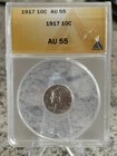 1917 Mercury Silver Dime * ANACS AU55