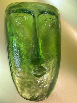 Mid Century Blown Art Glass Face Sculpture by Gabriel & Rodolfo Lio Jaramillo.