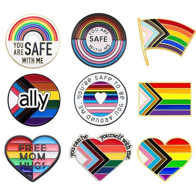 #ad #ad 9pcs Pride Pins You are Safe with Me Pin Rainbow LGBTQ Pins Bulk Pride Ally P... $19.00