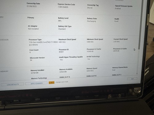 Dell Precision 7560, 15.6" , i7-11850H, 48GB RAM, 1.5TB Storage.NVIDIA T1200 4GG - Picture 8 of 14