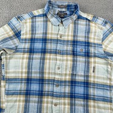 Eddie Bauer Shirt Mens Large Tall Plaid Textured Lightweight Hiking Classic Fit