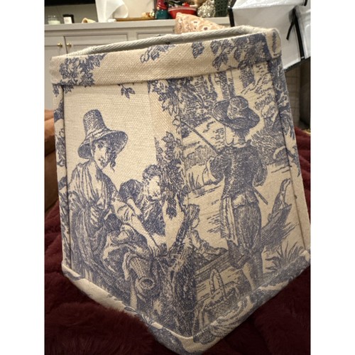 Blue Toile Fabric Lampshade French Country Cottagecore Chinoiserie Lamp Shade