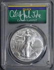 2025 $1 SILVER EAGLE UNC Colombe Jacobsen Signed CELEBRITY MINT PCGS GemBU A7343