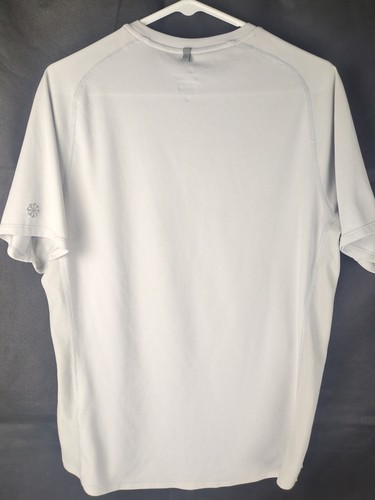 Nike Running Shirt Mens M Medium Dri-Fit Gray Reflective Crew Neck Mesh Grey - Picture 7 of 11
