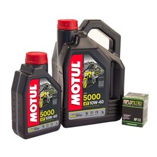 Motul 5000 10W40 Oil 5L & Hiflofiltro Oil Filter For Suzuki GSF650 Bandit 2005