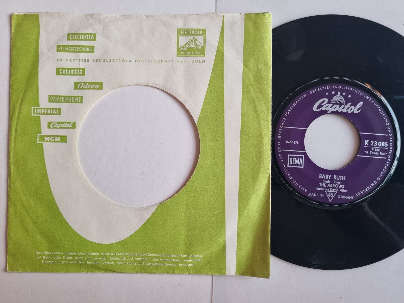 The Arrows - Baby Ruth 7'' Vinyl Germany