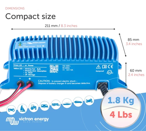 Victron Energy Blue Smart IP67 Smart Marine Battery Charger 12V 13A, Float & ... - Picture 5 of 6