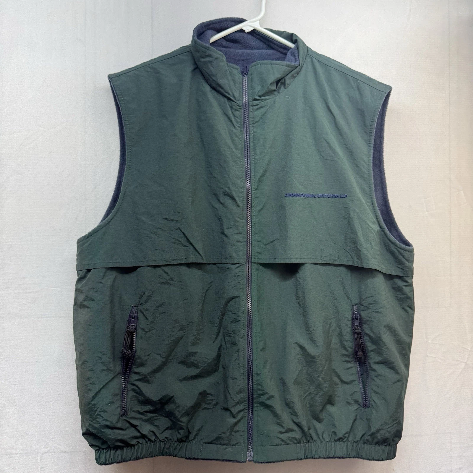 Port Authority Men’s Fleece Lined Vest Green Full Zip Size L Outdoor Work