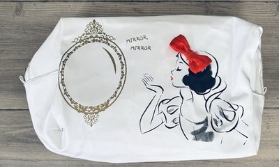 DISNEY SNOW WHITE MIRROR MIRROR WHITE VINYL COSMETIC BAG BY LALINE