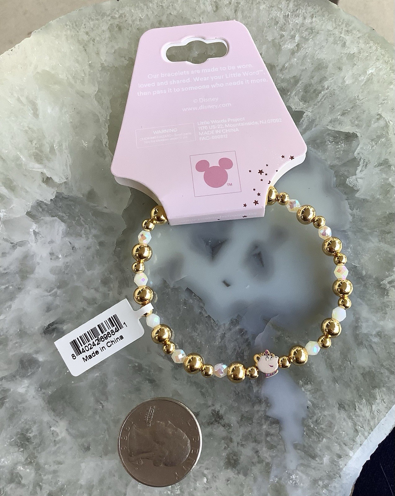 Little Words Project Disney Princess Beauty and the Beast Mrs Potts Bracelet M/L
