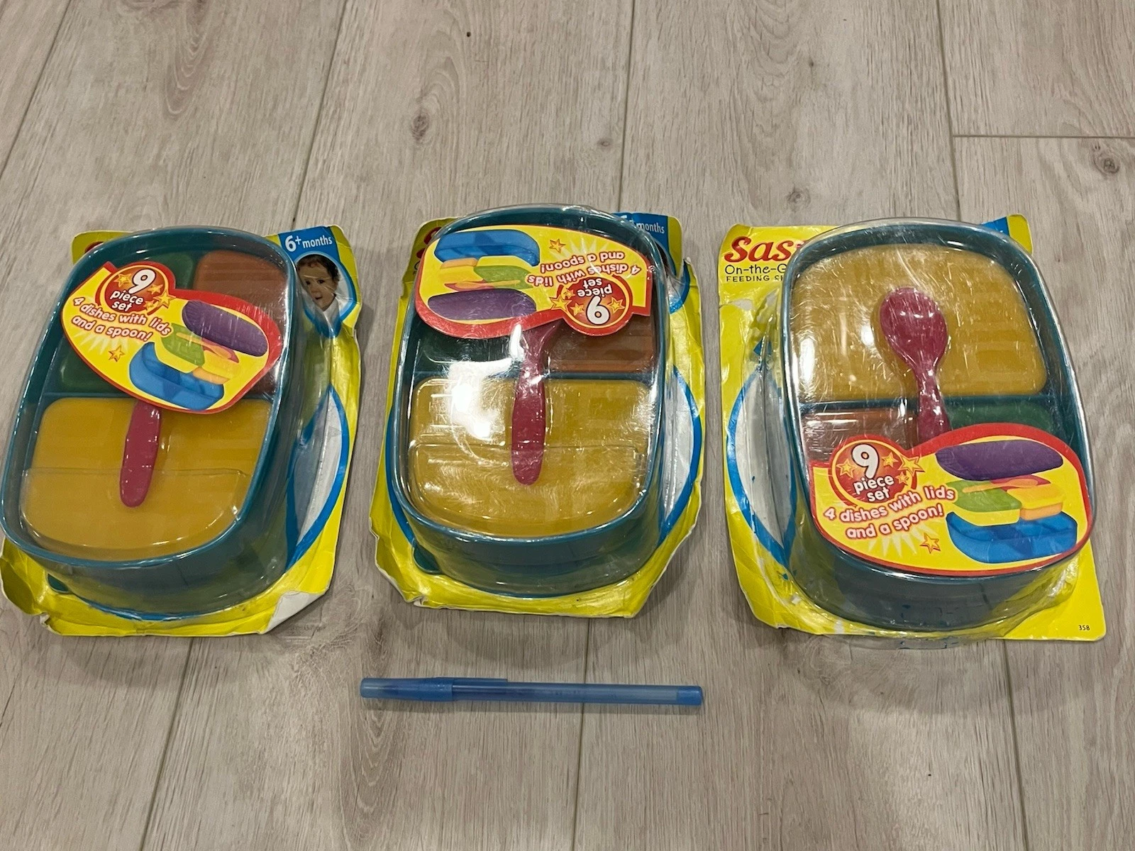 (3) NEW Rare Sassy On The Go Feeding Set