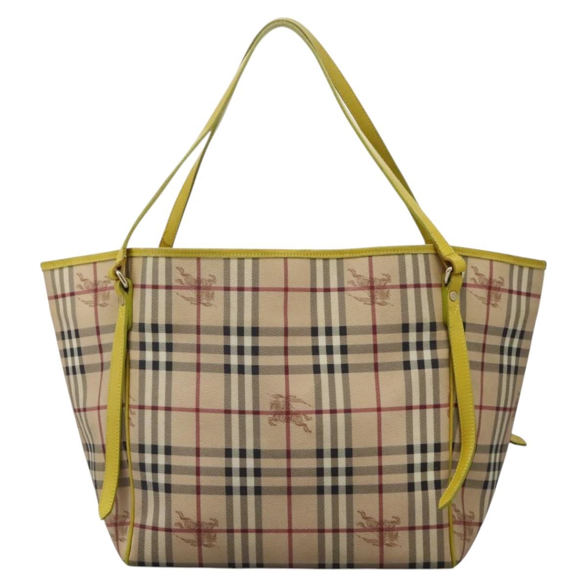 Burberry Nova Check Beige Canvas Tote Bag 100% Authentic Luxury-image