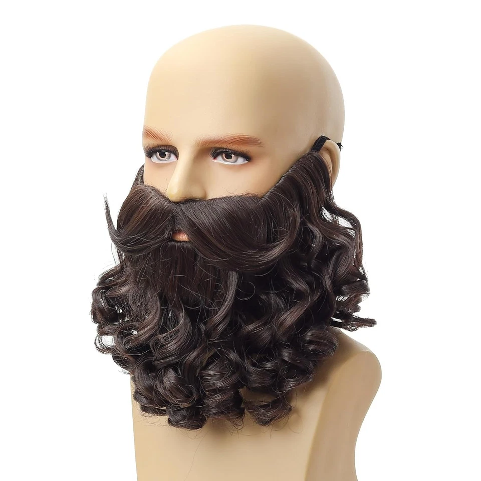 Fake White Beard and Mustache for Adults Funny Party Costume Accessory - Image 4 of 4
