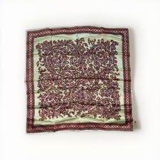Acetate Paisley Pattern in Green, Gold, Brown, Powder Blue VTG Square Scarf