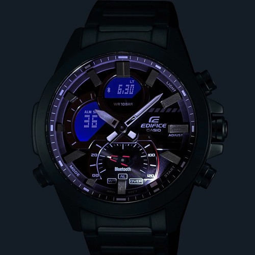 Casio Silver Mens Analogue-Digital Watch Edifice ECB-30DB-1A9EF - Picture 3 of 5
