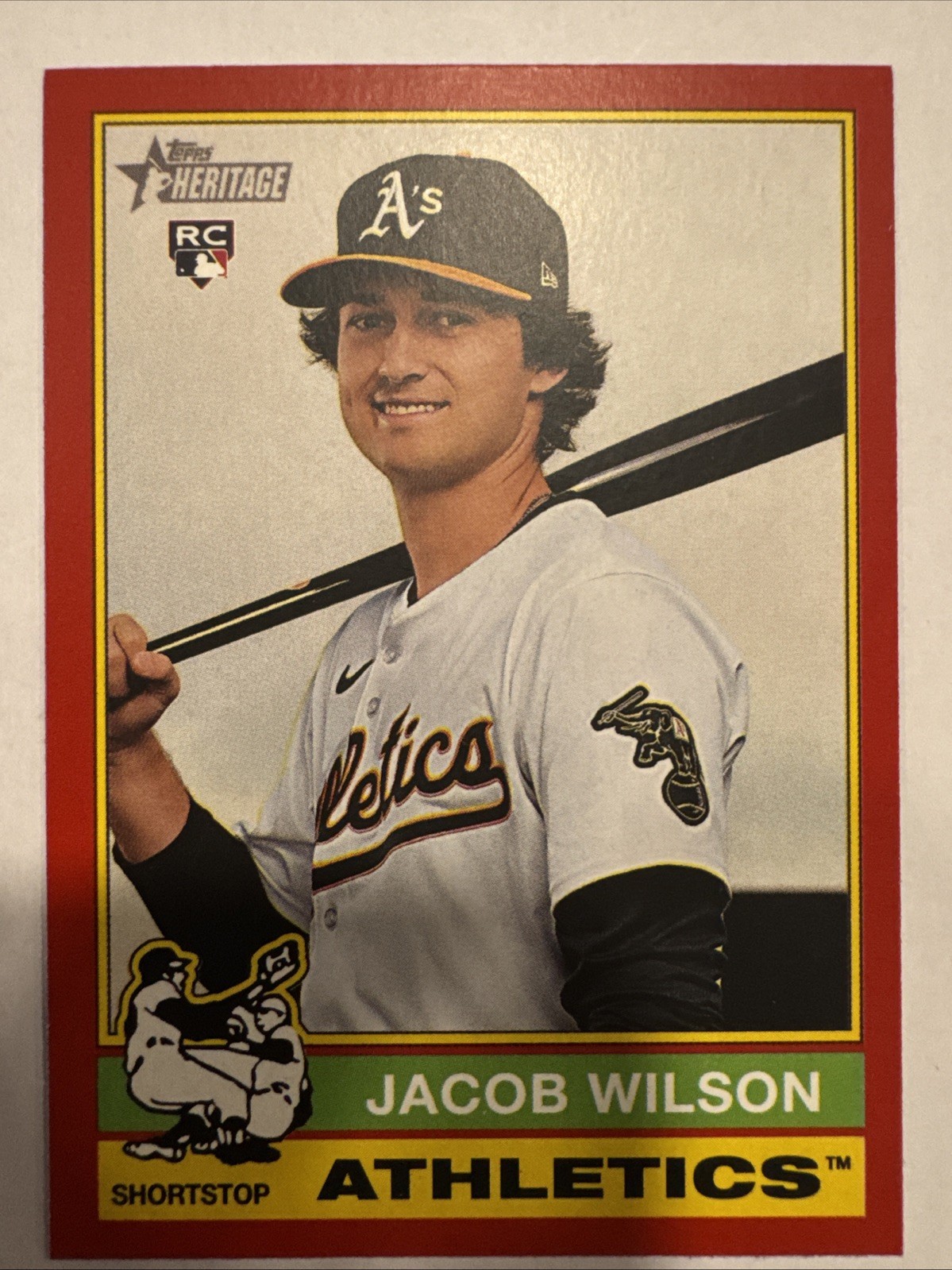 2025 Topps Heritage Jacob Wilson #15 RC Red Border Parallel Athletics