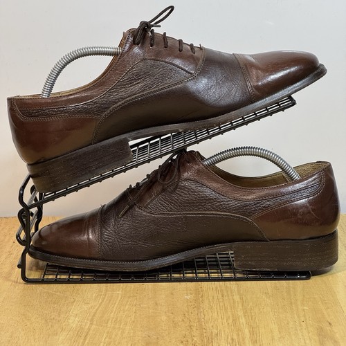 Trickers International Mens Shoes UK 9 (US10) Brown Leather Suede detail Oxford