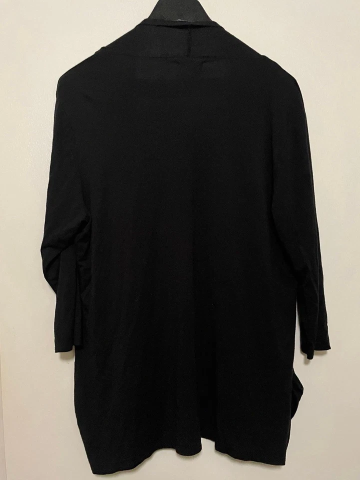 Cárdigan Mujer’s Talla XXL Negro Sólido Bolsillo Frontal Abierto Maurice’s Foto 3 de 3