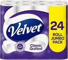 Velvet Classic Quilted Toilet Tissue Rolls Luxuriously Soft 3-ply White