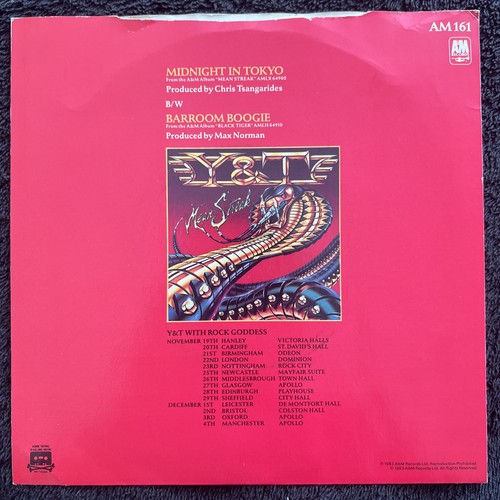 Y & T – Midnight In Tokyo 7'' Vinyl 1983 CLEANED/PLAY TESTED EX/VG+ VIDEO CLIP - Picture 8 of 8