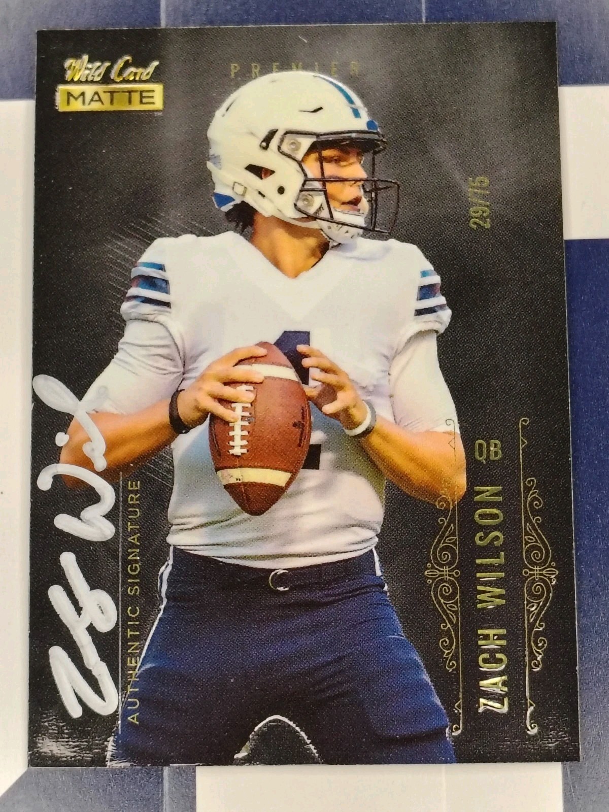 Zach Wilson Wild Card Matte Black #MBC5 Gold
