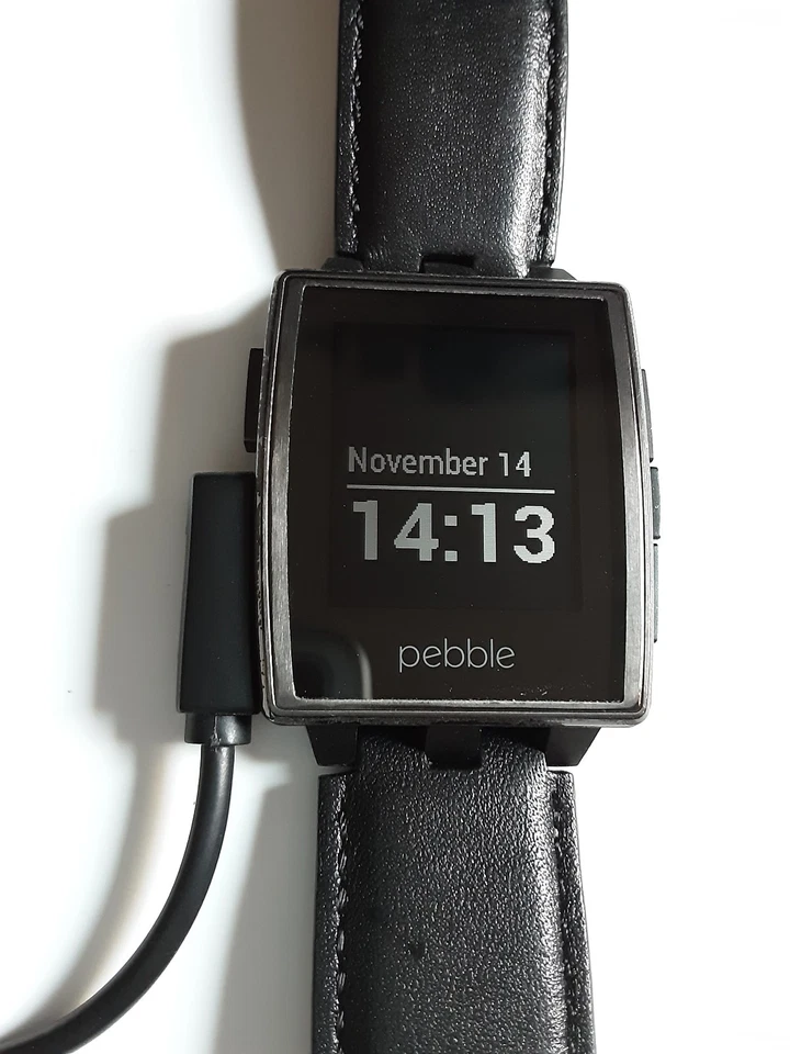 Original Pebble Smart Watch Steel Schwarz Model 401B - Bild 3 von 4