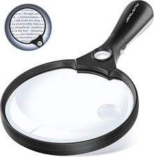Large Magnifying Glass with Light 10X 20X 45X Illuminated Handheld Magnifier....