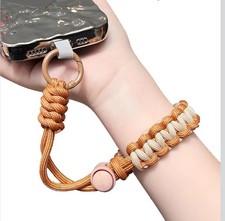 2pk - Two-Tone Braided Phone Lanyard - Secure Metal Clasps, Adjustable, Durable