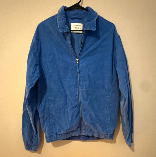 Urban Outfitters Men's Blue Corduroy Full Zip Bomber Jacket, Size L - product listing photo
