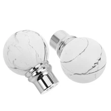 2pcs Single-Hole Cabinet Handles - French Style Marble Knobs Door Pulls for