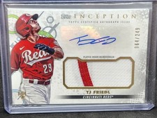 2022 Topps Inception TJ Friedl Autograph Logo Patch Card Red /249 #IAP-RFR