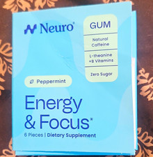 Neuro Energy & Focus Peppermint Gum Zero Sugar Aspartame Free, 6 Pieces