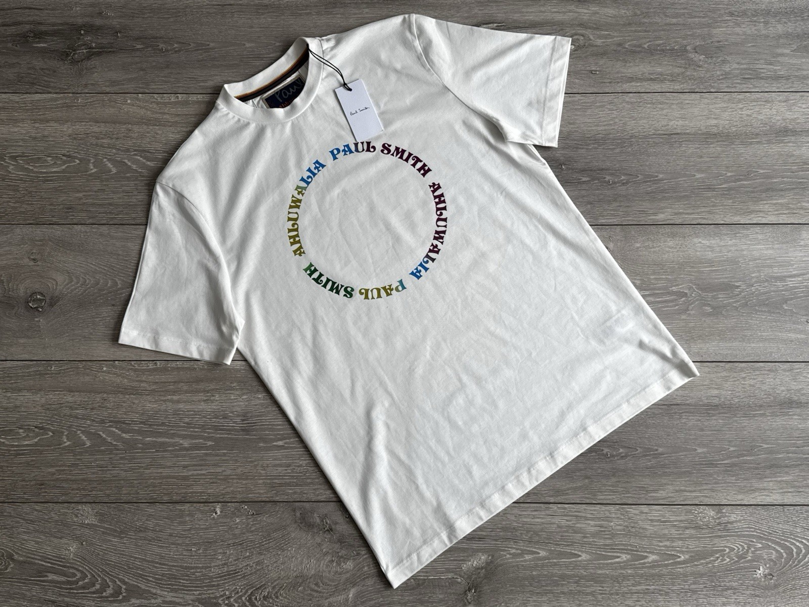 Paul Smith x Ahluwalia Camiseta Blanca Crema Top Algodón Camiseta PEQUEÑA 'S'
