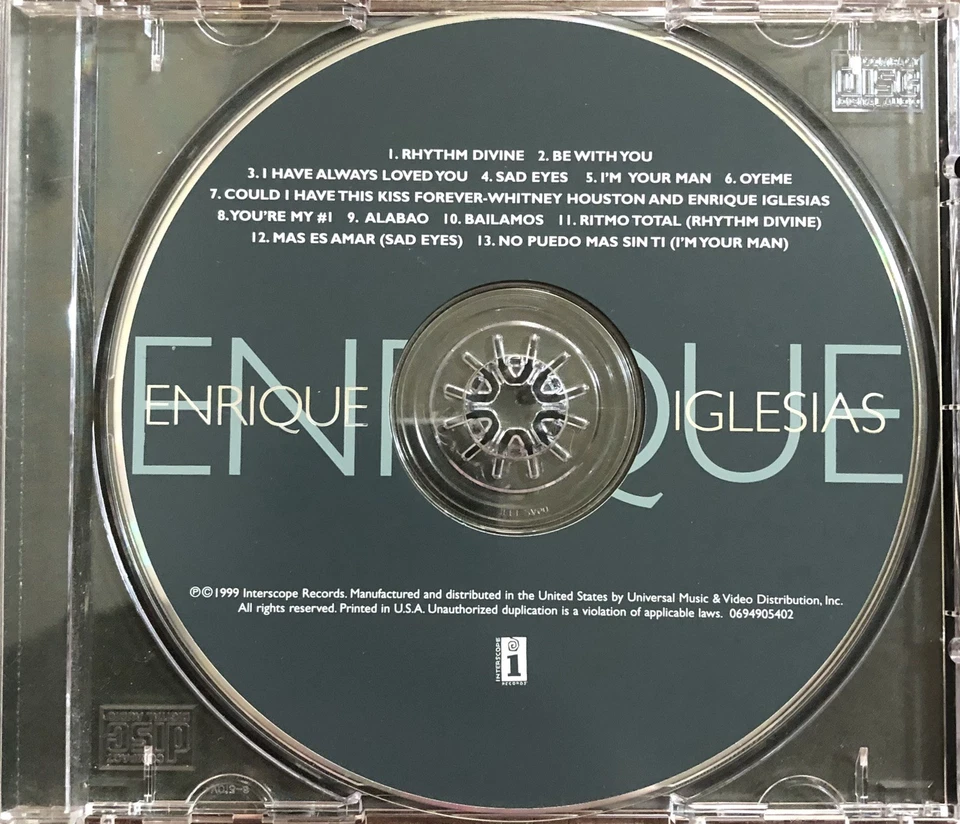 Enrique Iglesias – Enrique CD Interscope – 0694905402 HDCD MUMS Pressing VG+/NM Foto 3 de 4