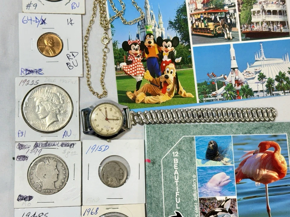 *Estate of Martha Fokker* Junk Drawer Lot Silver Coins Jewelry Random Stuff NR - Image 3 of 4