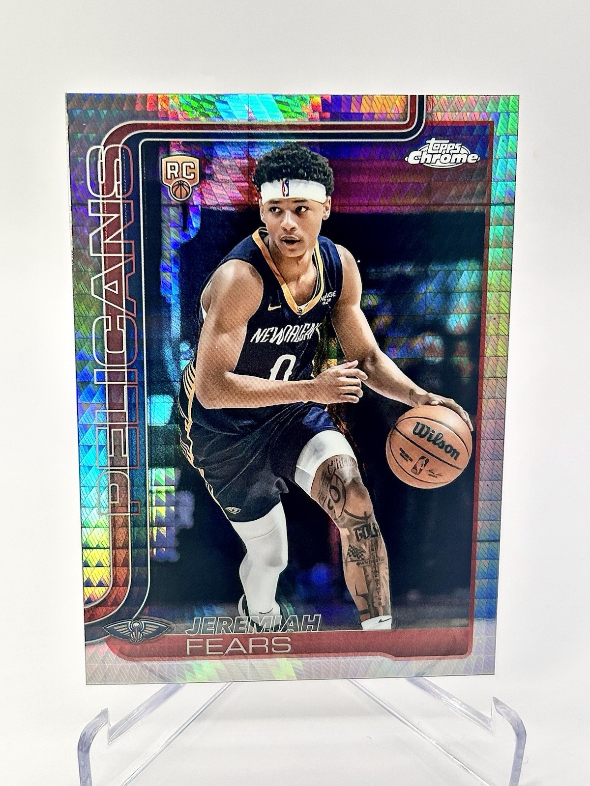Jeremiah Fears - 2025-26 Topps Chrome Prism Refractor RC #257 - Pelicans
