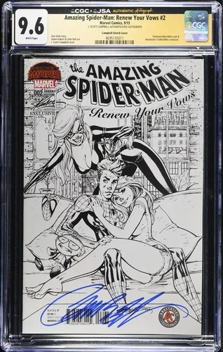 Amazing Spider-Man: Renew your Vows #2 Campbell Sketch Variant JSA/CGC 9.6