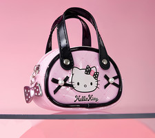 Hello Kitty Mini Boston Bag Coin Purse Miniso Spakle Rhinestone Clip-On Pouch