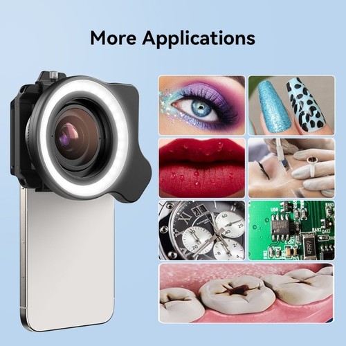 Phone Macro Lens 10X 20X High Magnification Adjustable Clip LED Light System - 第 1/8 張圖片