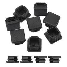 1 Inch Plastic Tubing End Caps, 10 Pcs Square Hole Plug Insert, Black