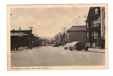 Vintage Postcard c1940s - Main Street, Springhill, Nova Scotia. Canada.