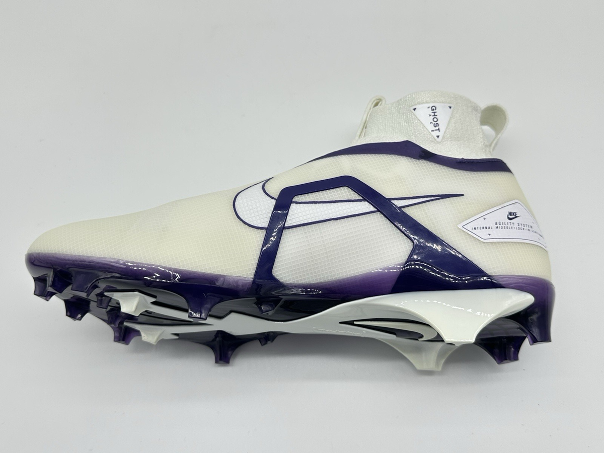 Rare! Nike Football Cleat Alpha Menace Elite 3 White/Purple Men Sz 15 DM1792-101 Nike Alpha Menace Elite 3 P Football Cleats White/Purple Men  main image 4