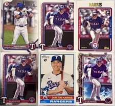 Six Card Dustin Harris Rookie Card Lot Rangers