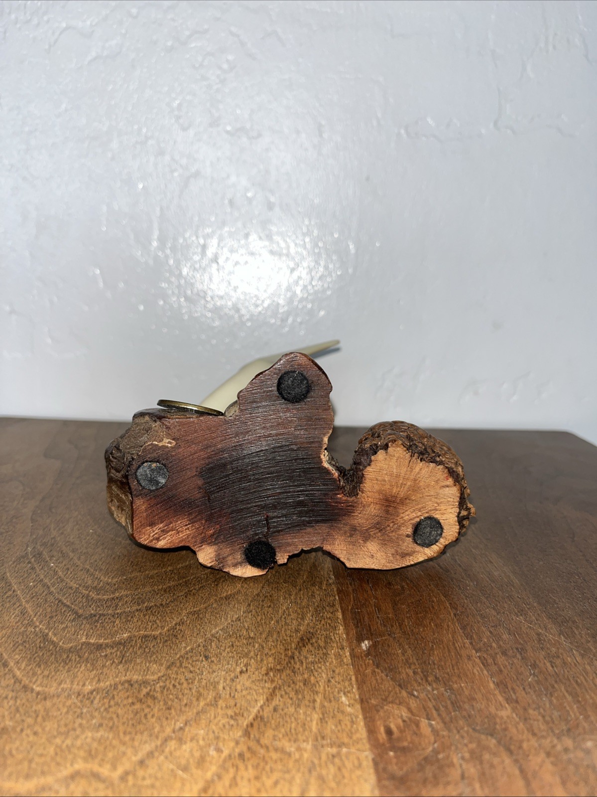 Vintage John Perry Pelican Sculpture Statue Bird On Burl Wood Beach Decor