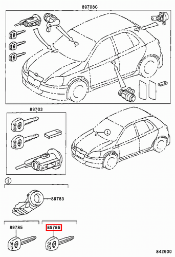Genuine Corolla ZZE123 ZZE122 ZZE121 Transmitter Transponder Key Sub Uncut - Picture 19 of 20