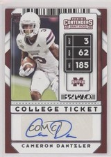 2020 Panini Contenders Draft Picks College Ticket Cameron Dantzler #191 Auto 1ut